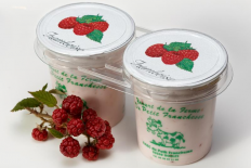 4 yaourts framboise (La ferme du petit Franchesse)